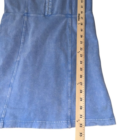 Denim Corset Mini Dress Blue Chambray Hook Front Bustier Y2K Cottagecore western - Picture 6 of 7